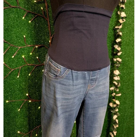 Blue Savvy Full Panel Maternity Skinny Jeans, Size L, Excellent Used Condition! - Picture 2 of 5
